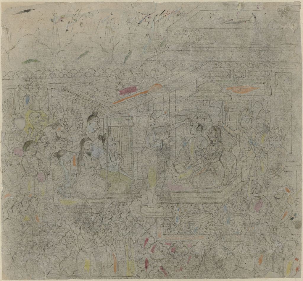 Fig.1 The Coronation of Rama, Kangra, Pahari region, 19th century, (Rijksmuseum AK-MAK 1539).