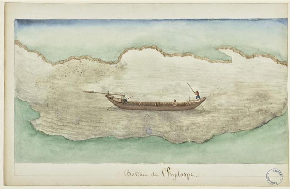 Bateau de l'Hydaspe, Imam Bakhsh Lahori, Mémoires du Général Court, corca 1835-4840, Paris, Musée Guimet, BG39732.